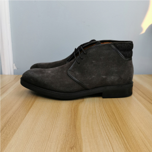 特价 头层牛皮手工高帮鞋 产 灰色 男 四季 现货清货