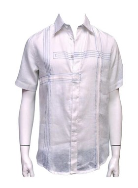 公价12900 醉顶吉 F 春夏 羔羊皮拼接 意大利老钱 亚麻短袖衬衫