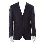 意国顶吉 羊毛 索罗梅奥B 深蓝色 手工全麻衬休闲西服C 四季 调货