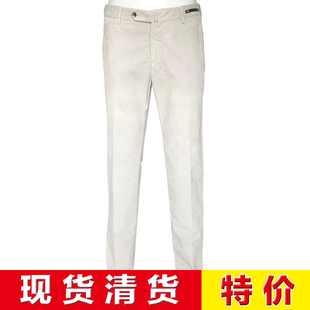 毕备浅灰色纯棉细灯芯绒休闲裤 公价5200 意大利专业一线P秋冬经典