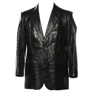 公价550000 法国醉鼎吉 ZILLI 秋冬 奢华鳄鱼皮皮衣夹克