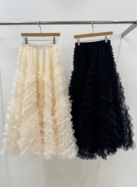 现 26春季新款韩国东大门REPELLER仙仙蕾丝木耳边时尚半身裙