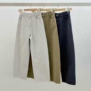现 26春季新款韩国东大门statement 宽松阔腿休闲牛仔裤