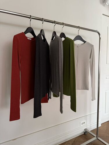 现 26春季新款韩国东大门Mariner半拉链修身长袖打底T恤