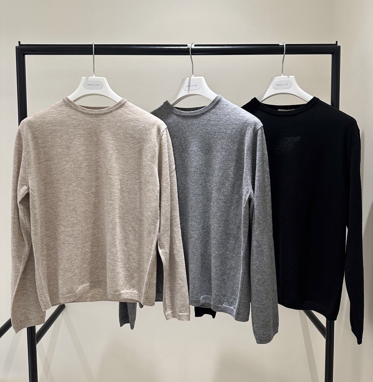 现25秋新款 韩国东大门masculine百搭洋气简约圆领纯色针织衫毛衣