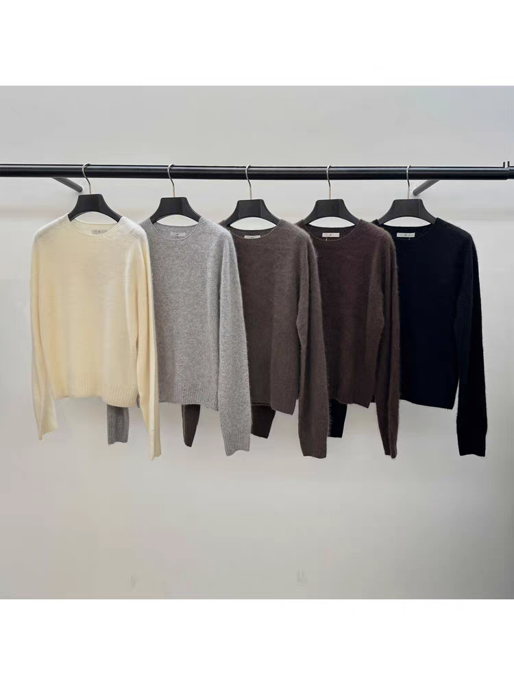 现 25秋冬季新款韩国东大门ID净版羊毛羊绒圆领套头长袖针织毛衣