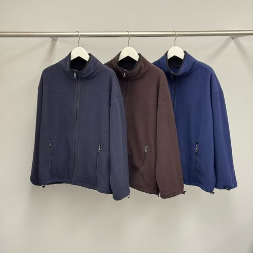 现 25冬季新款韩国东大门WATER高品质摇粒绒休闲宽松拉链卫衣外套