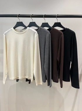 现 25冬季新款韩国东大门FEBRUARY 11圆领简约纯色打底长袖T恤
