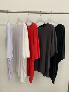 现在韩国东大门26春夏新款 are女韩系简约圆领纯色短袖 T恤 shop