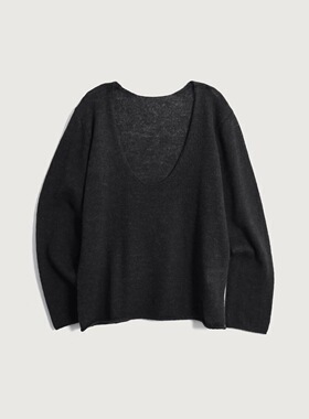 现折 25早秋款韩国东大门mohhe纯色宽松v领显瘦薄款羊毛针织衫女