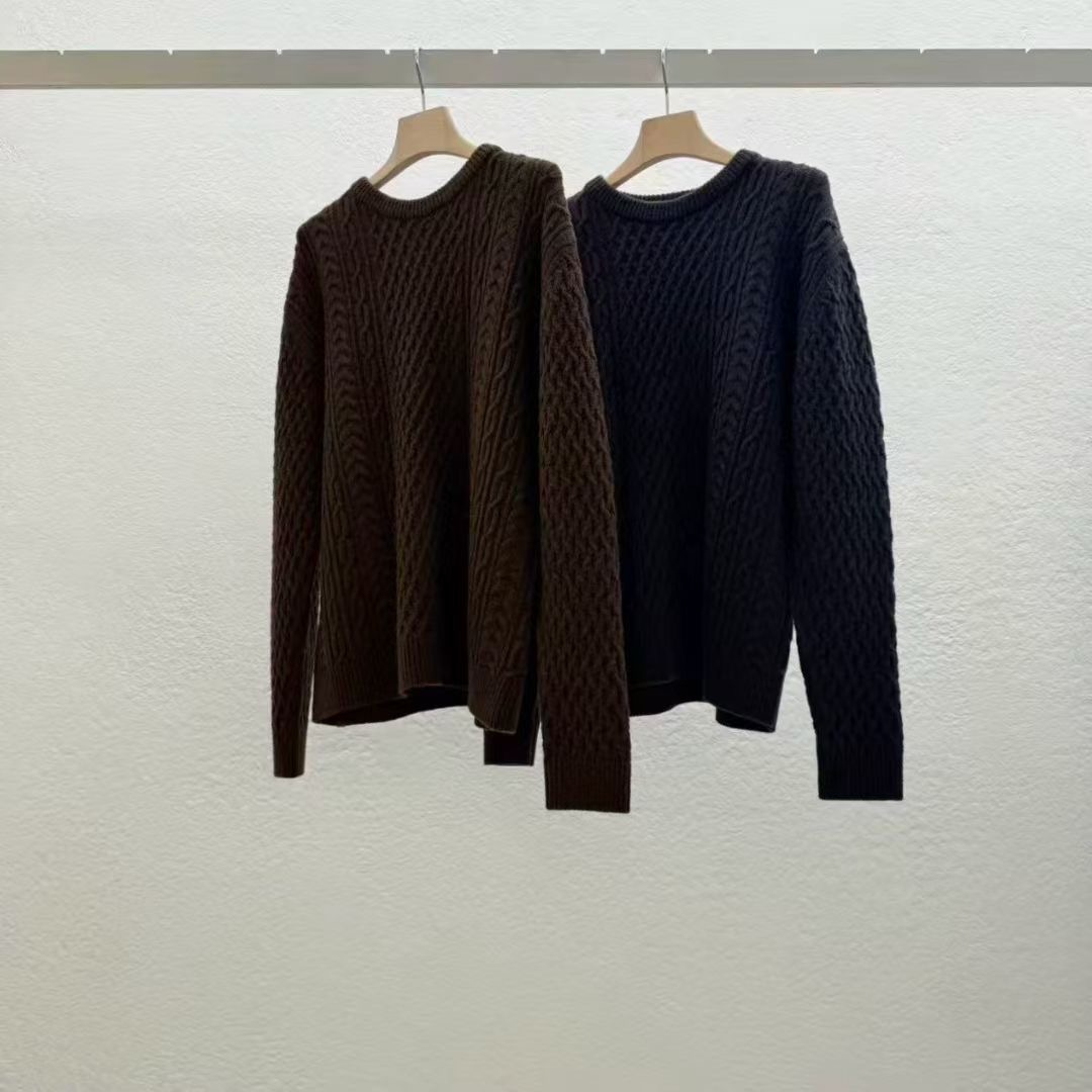 现 25冬新款韩国东大门STATEMENT羊毛55休闲百搭时尚麻花套头毛衣