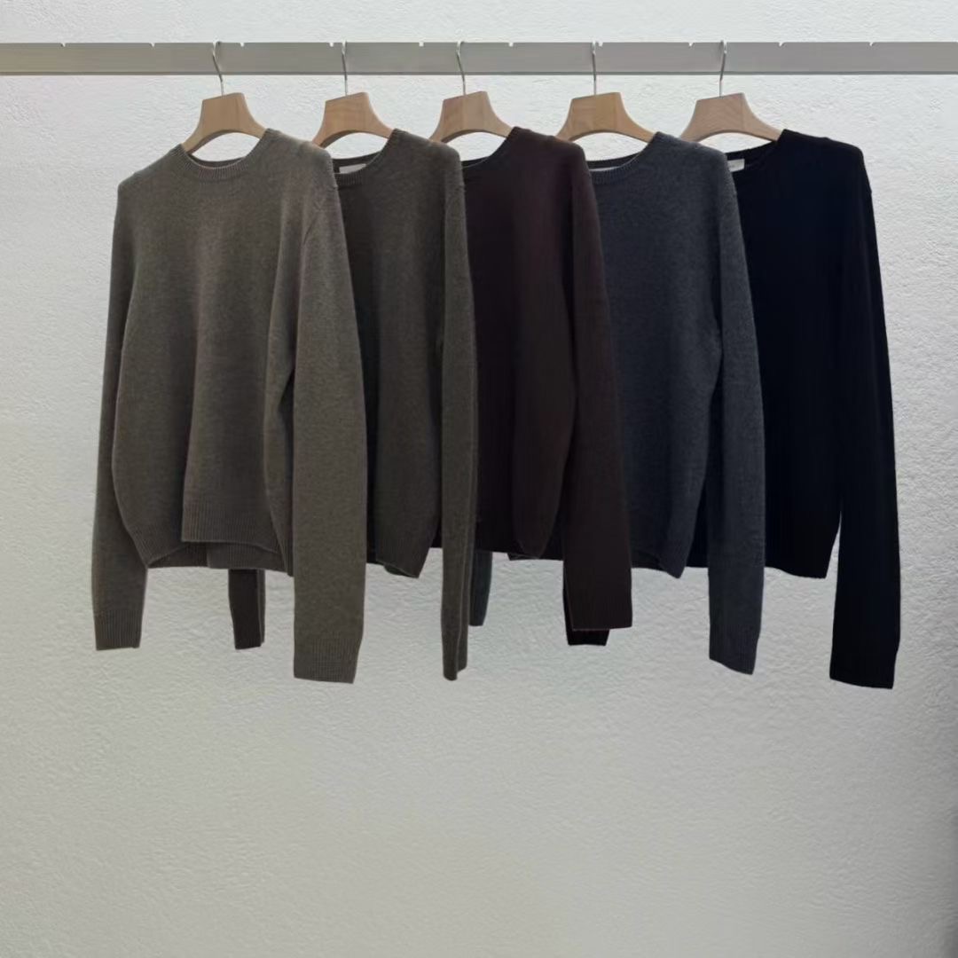 现 25秋冬新款韩国东大门STATEMENT简约百搭羊毛羊绒圆领针织毛衣