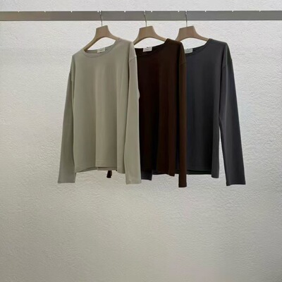 现 25冬季新款韩国东大门STATEMENT 棉95休闲百搭舒适长袖打底T恤