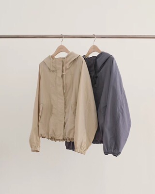 26春季新款韩国东大门ounce洋气休闲抽绳连帽短款外套女