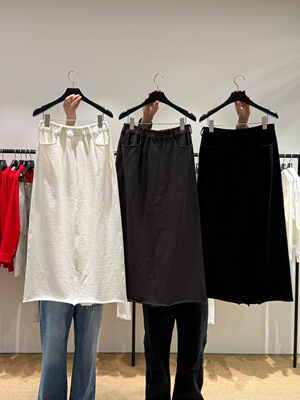 现 26春季新款韩国东大门February 韩系气质松紧腰直筒半身裙 3色