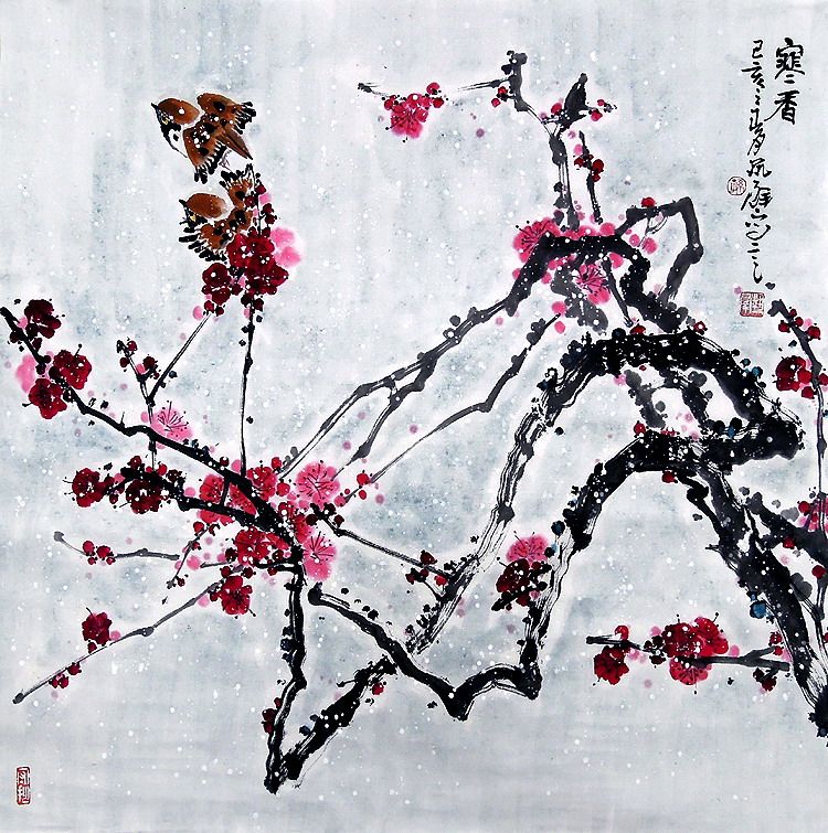 【画艺佳.字画书画】C27009孙艺群写意花鸟国画.寒香图.四尺斗方