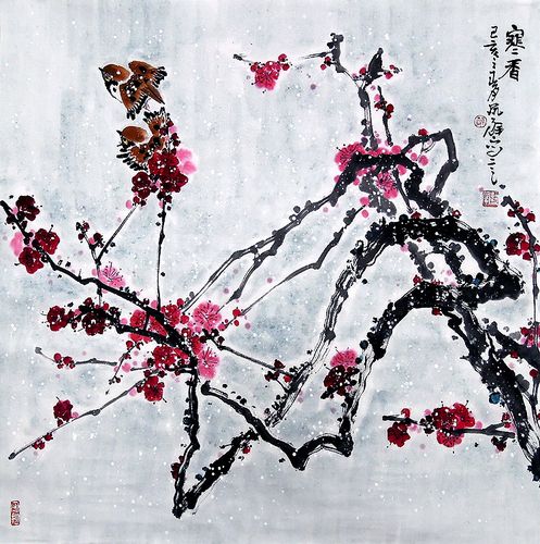 【画艺佳.字画书画】C27009孙艺群写意花鸟国画.寒香图.四尺斗方
