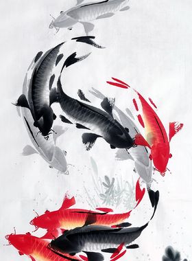 【画艺佳.字画书画】鲤鱼九龙图
