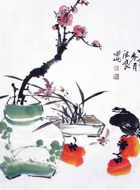 【画艺佳.字画】C25745实力派画家.写意花鸟国画.清韵(四尺斗方)