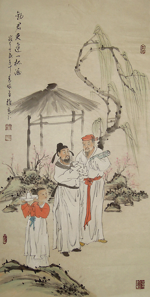 【画艺佳.字画书画】c19710李春暖.酒文化人物国画.收藏品(三尺)