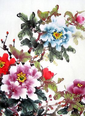 【画艺佳.字画】C20100国画.花鸟.精品牡丹《富贵图》(四尺开三)