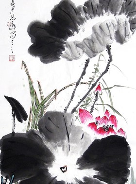 【画艺佳.字画书画】C26936孙艺群纯手绘花鸟国画.荷花.小三尺