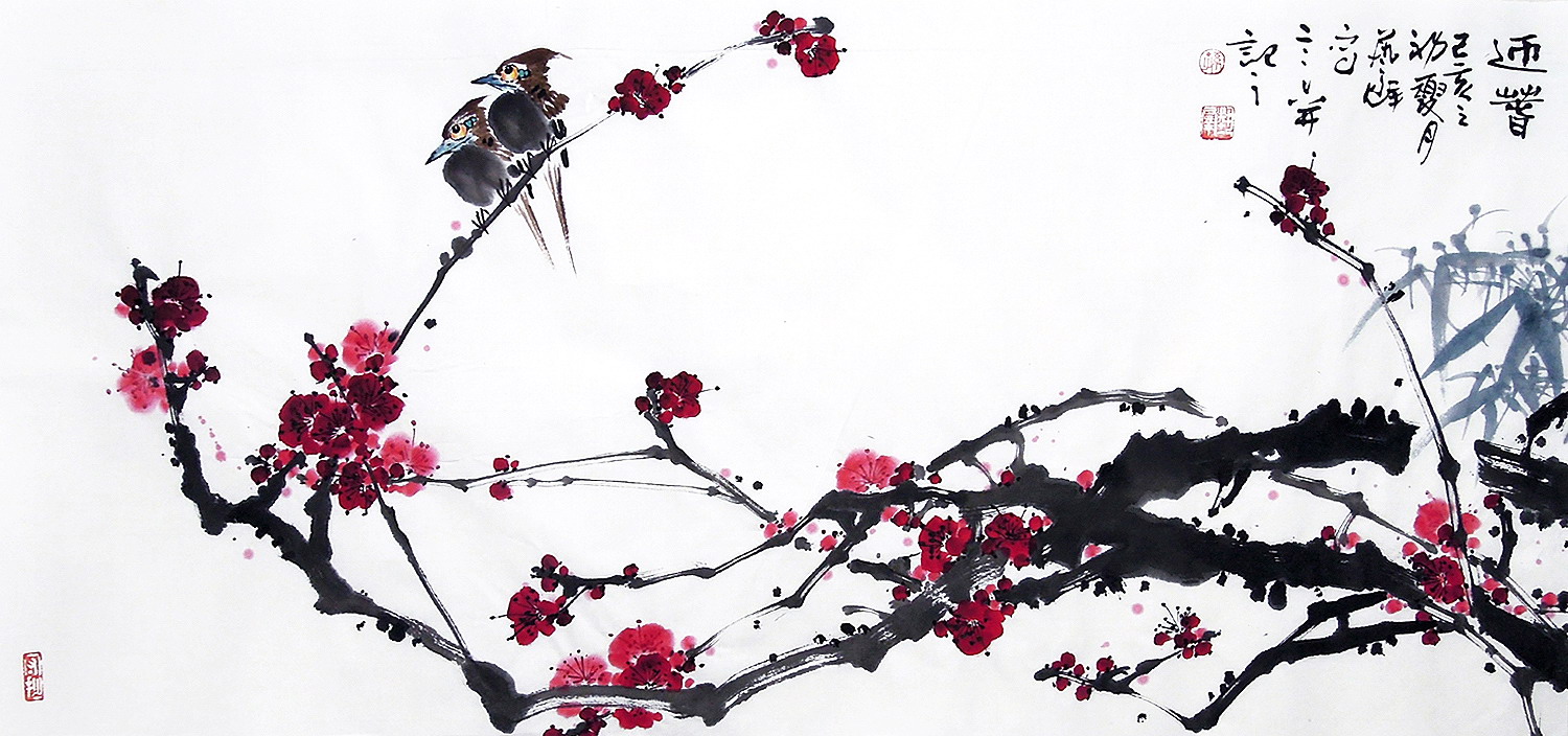 【画艺佳.字画书画】C26900孙艺群纯手绘花鸟国画.红梅.小三尺