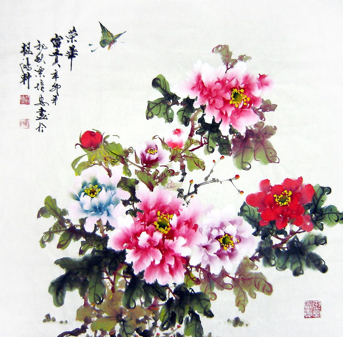 【画艺佳.字画】C17498国画花鸟.精品牡丹《荣华富贵》(四尺斗方)