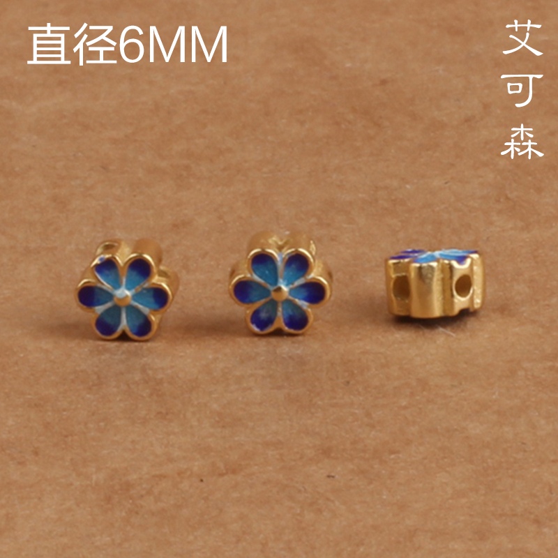 diy银镀金烧蓝手工散珠