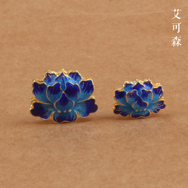 银镀金烧蓝背云饰品配件