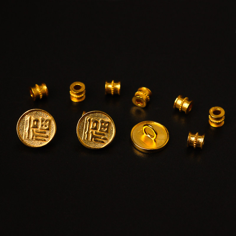 S925纯银镀金福子扣子扭扣隔珠手链项链diy材料饰品小配件中国风,饰品/流行首饰/时尚饰品新,其他DIY饰品配件,淘宝优惠券,粉丝福利购,淘宝优惠卷