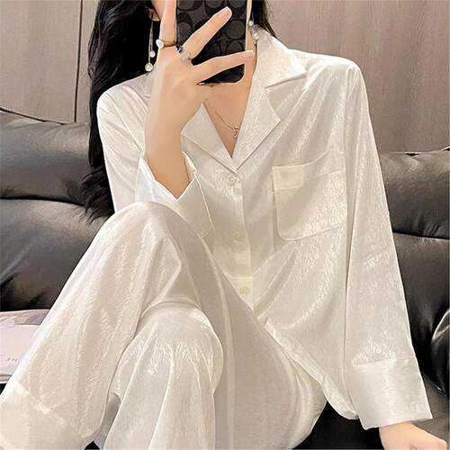 冰丝薄款家居服女可外穿两件套装