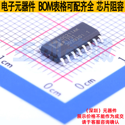 模拟开关/多路复用器 ADG211AKRZ SOIC-16 ADI(亚德诺) 全新原装