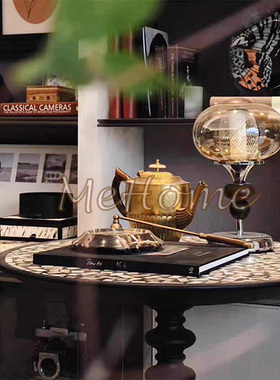 *MeHome*中古风侘寂风新中式样板房民宿酒店别墅书房客厅茶几软装