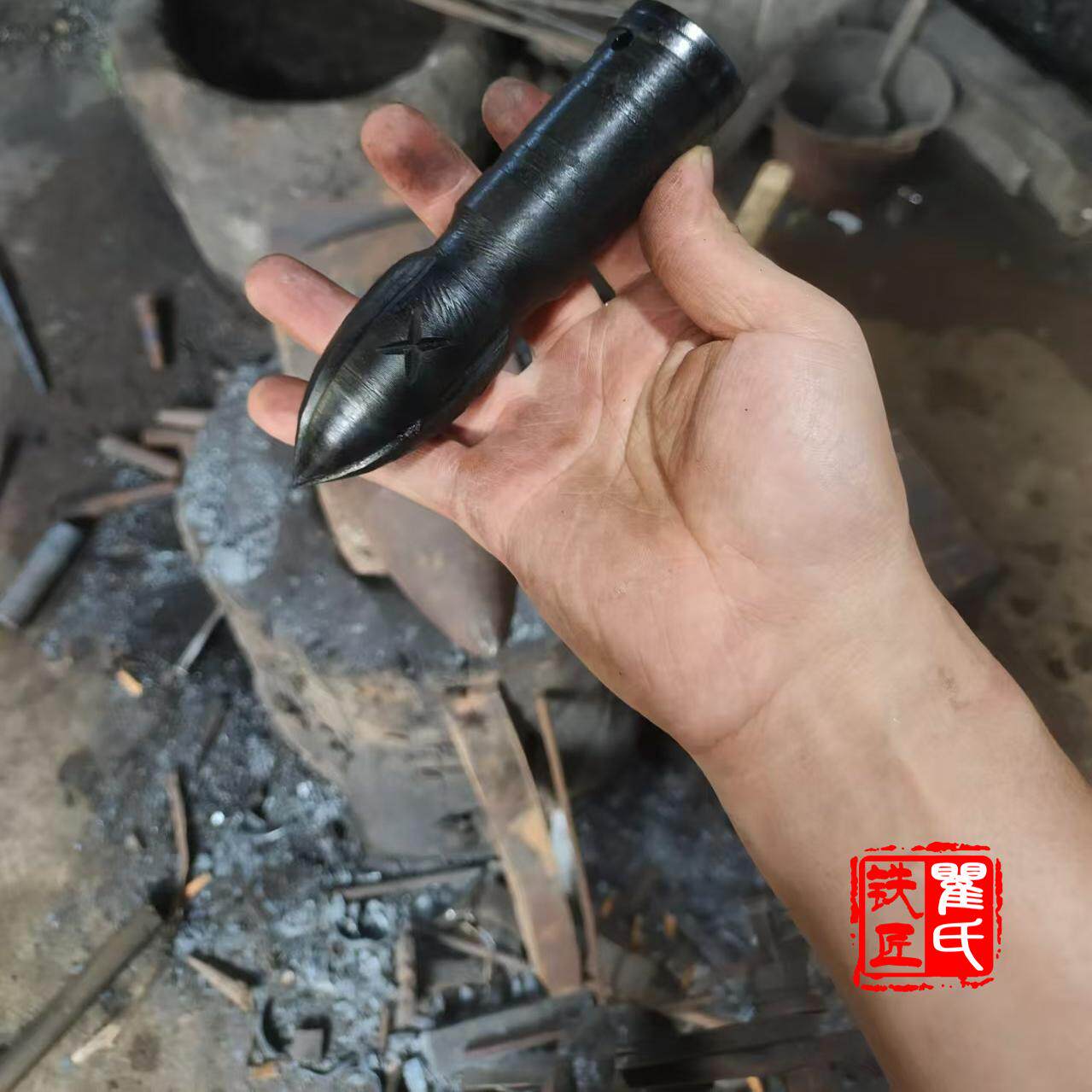 枪头防身新款上市短棍枪攥新枪尾淬火手工车枪套一体全钢无焊接