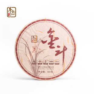 斗记茶业云南西双版纳大树紧饼拼配普洱茶生茶2018金斗生普400g