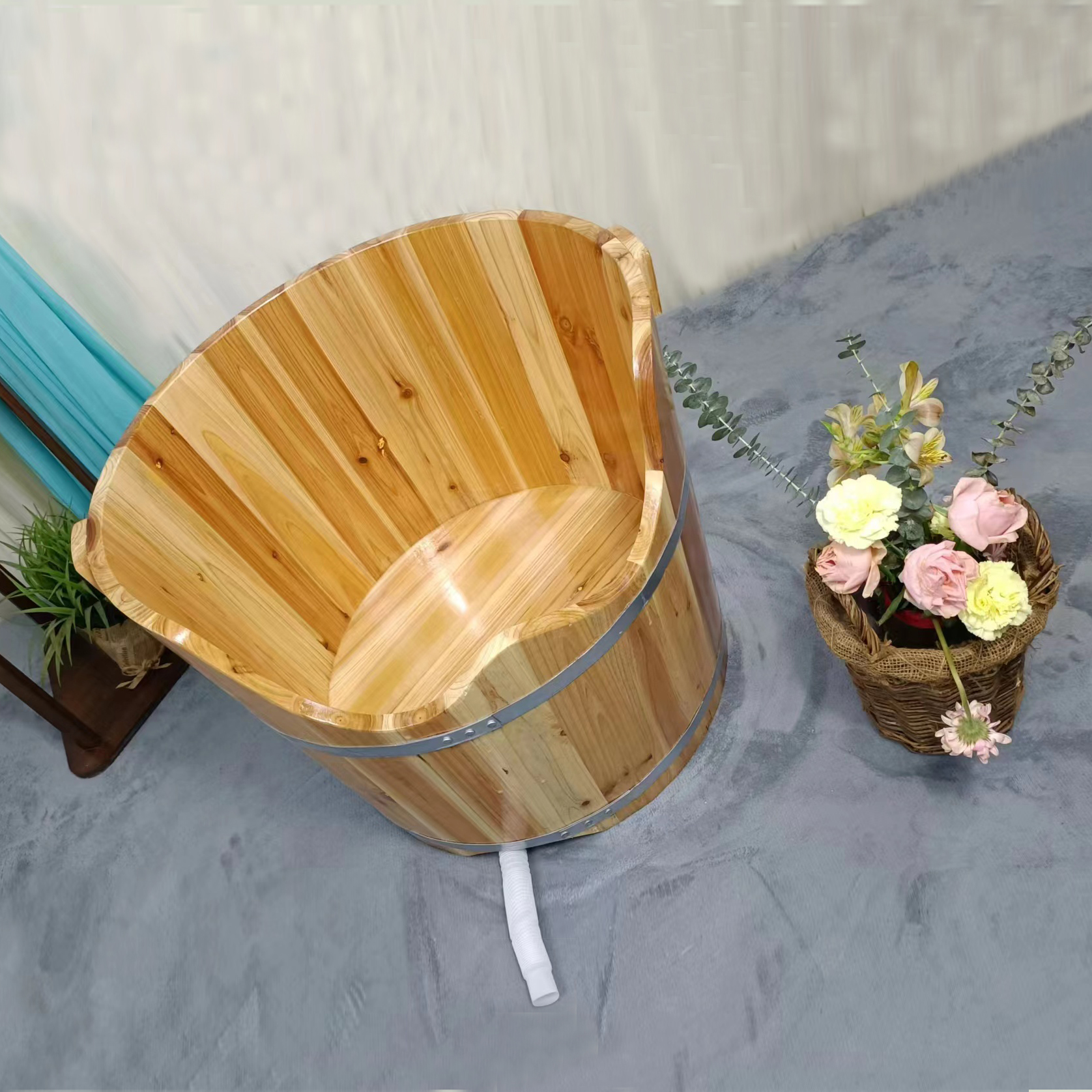 女人洗屁股盆女士实木杉木臀部药浴女私处养生坐浴木桶女士半身桶