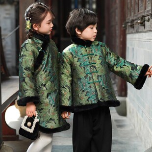冬季儿童拜年服男女童加厚唐装兄妹装旗袍棉衣姐弟同款汉服外套