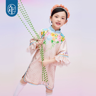 年衣女童旗袍连衣裙春夏新款国风新中式女孩公主裙子儿童表演服