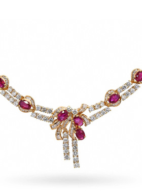 中古18k金钻石红宝石晚宴项链订金链接 实价小万私询