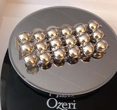 中古925纯银三排圆珠半球手链订金链接实价请私询