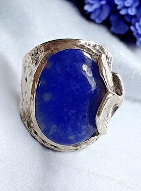 德国oly纯银青金石大蛋面戒指订金链接 实价请私询