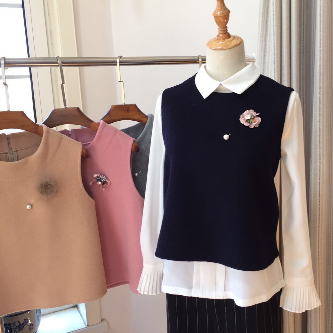 毛呢外套双面羊绒大衣马甲2022