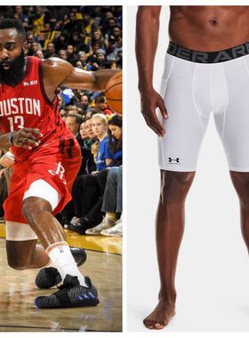 正品UA安德玛紧身短裤男美式篮球5分7分训练短裤1361602/1361596