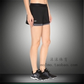 安德玛女子2合1 1290800 防走光跑步健身网球运动短裤
