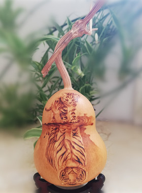 火绘鸡蛋天然葫芦烙画收藏工艺品