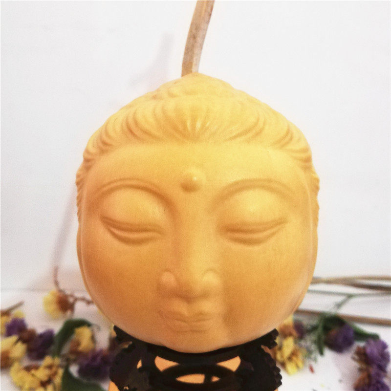 全范制花模天然葫芦佛头像范制八不正文玩收藏工艺品摆件实物图片