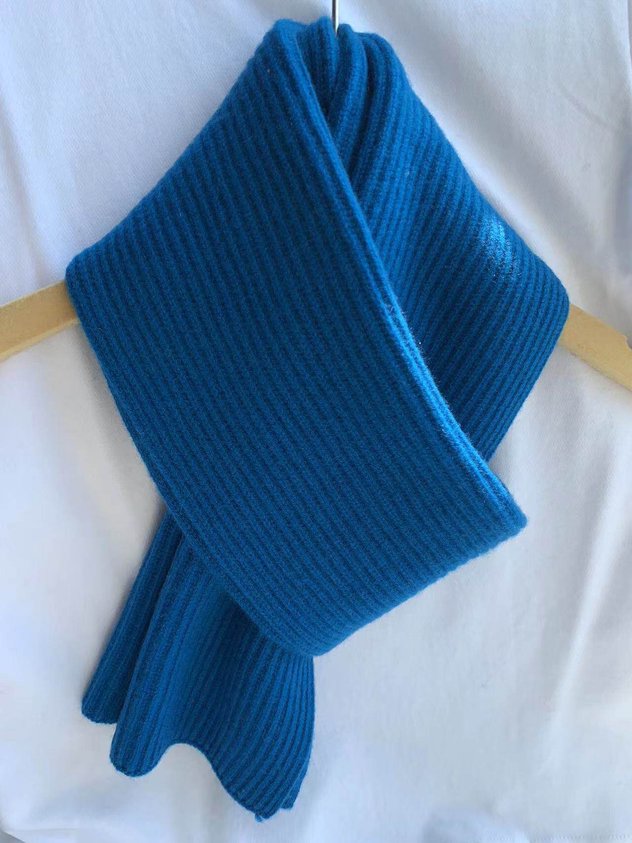 颐然新品元宝针女士双股100%纯山羊绒围巾男士儿童均可加厚小围脖