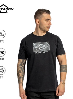Pentagon Ageron五角战术夏季户外登山运动T恤印花圆领有机棉T恤