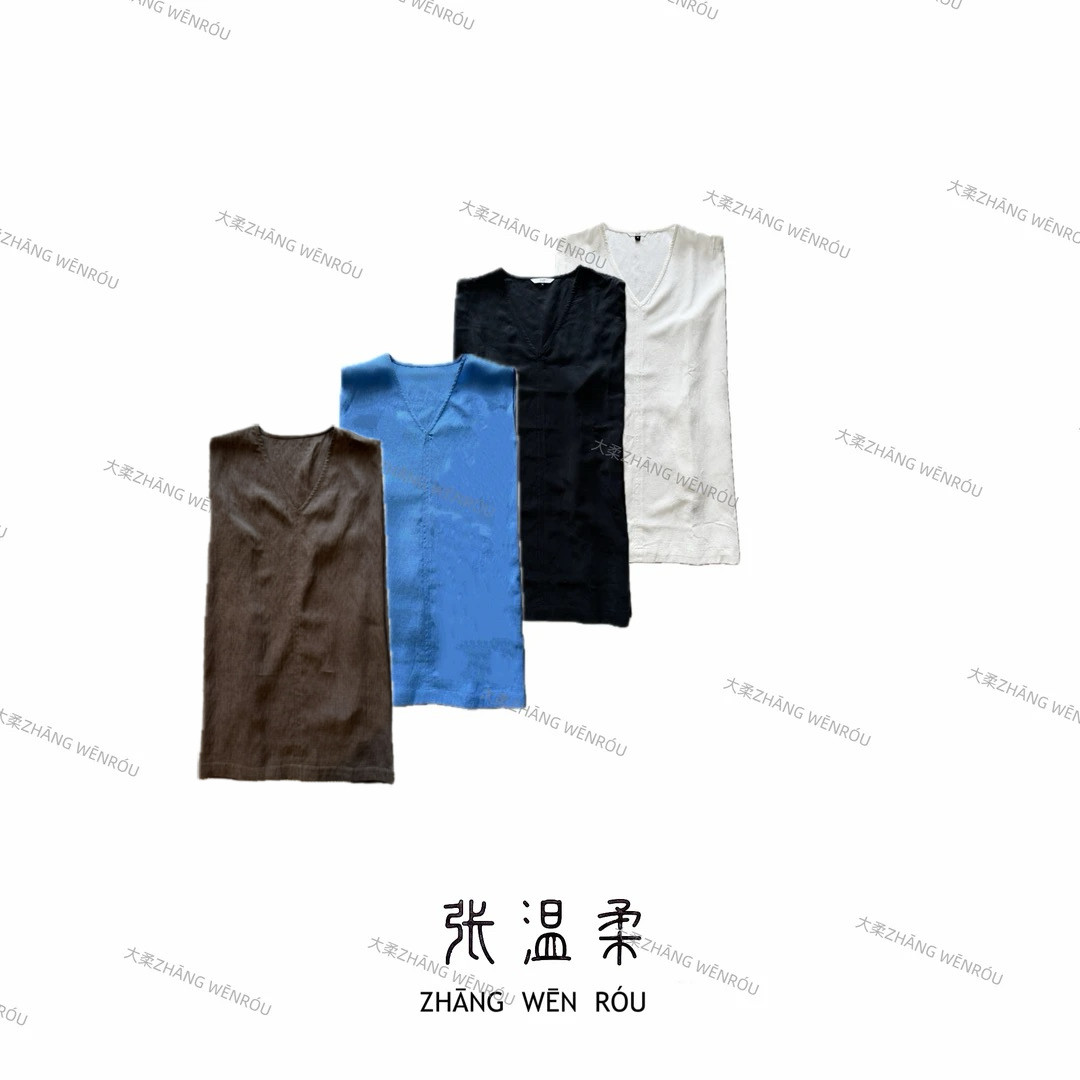 张温柔|醋酸3.0薄薄版亚麻无连衣裙